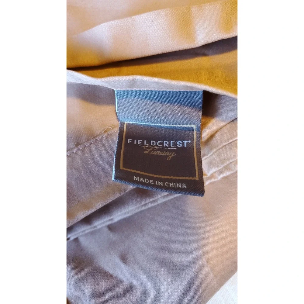 Fieldcrest Luxury 100% Supima Cotton Embroidered Flat Sheet mauve 101x104 queen